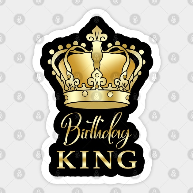 Birthday King Gold Crown T-Shirt Prince Princess King Queen Crown For Boys And Men Gift Sticker by sofiartmedia